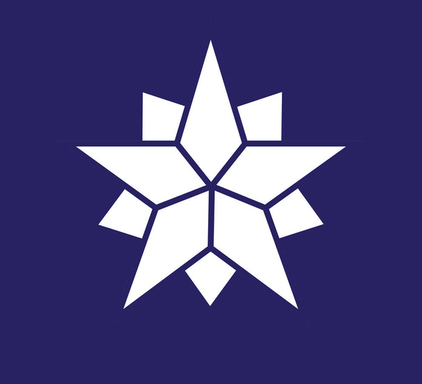 1 つの色の星ロゴ - ベクター画像