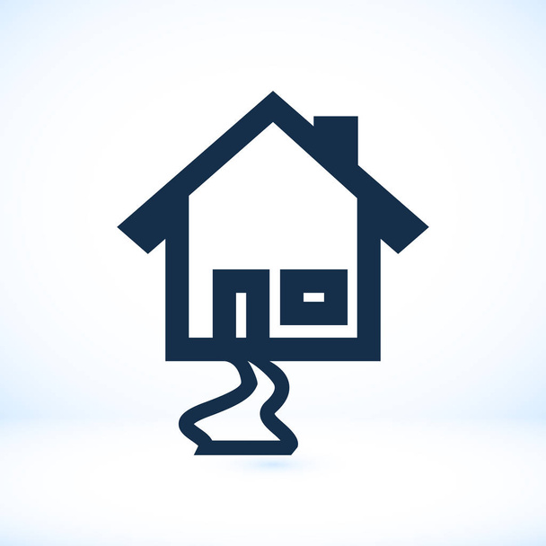 Immobilien, Haus und Swoosh Road Symbol - Vektor, Bild