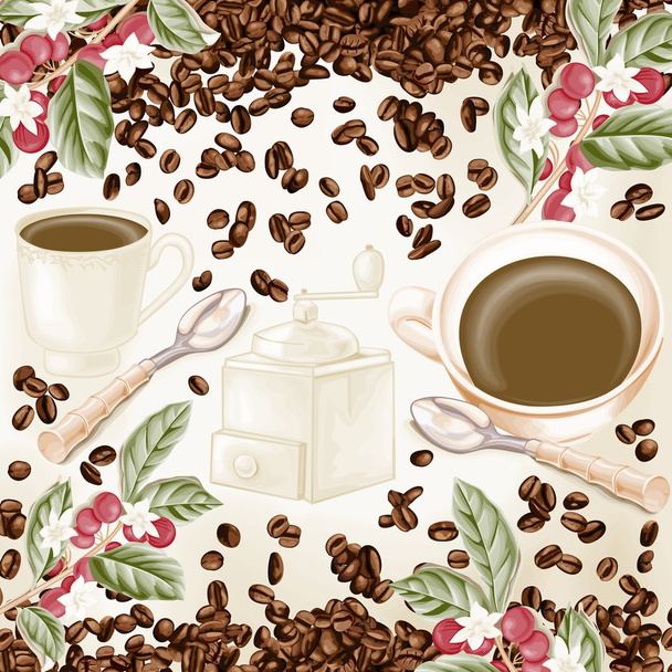 kávé összetétele - Vektor, kép