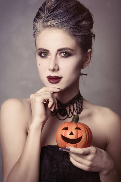 woman in witch halloween costume - Photo, Image