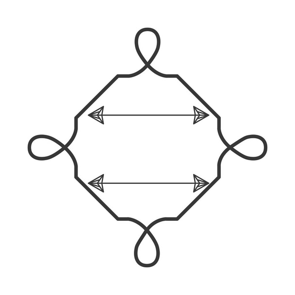 silhouet met verdere lijnen en twee pijlen - Vector, afbeelding