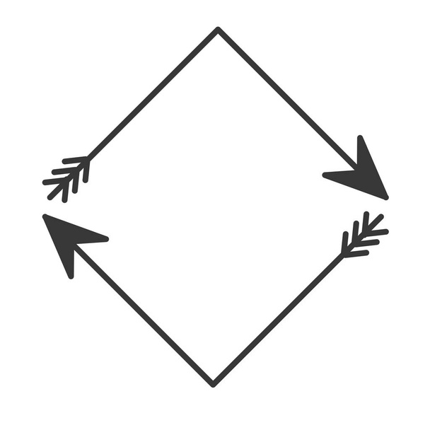 正方形の形で 2 つの矢印の付いたシルエット - ベクター画像
