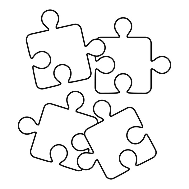 Puzzle-Symbol, Umrissstil - Vektor, Bild