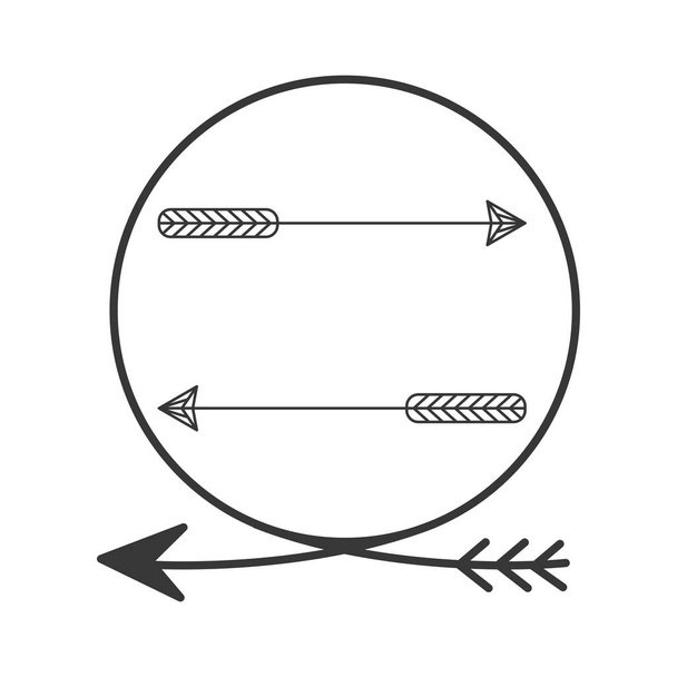 内部の矢印と図形サークル内のシルエットの矢印 - ベクター画像