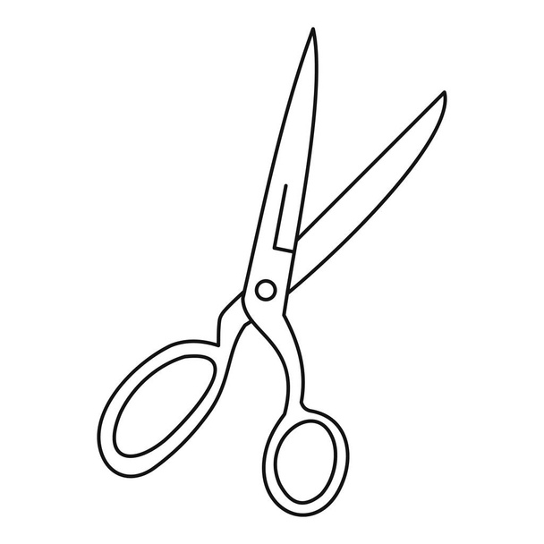 Sewing scissors icon, outline style - Vetor, Imagem