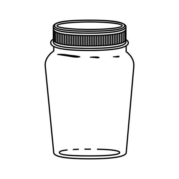 σιλουέτα βάζο μαρμελάδας με καπάκι - Διάνυσμα, εικόνα
