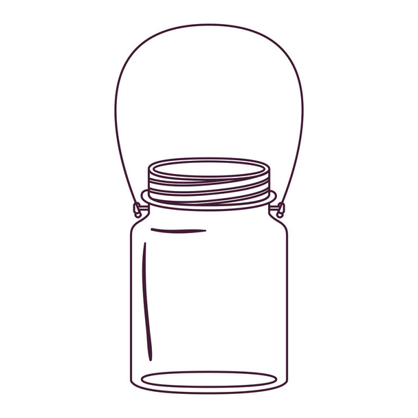 silhouette jar of jam with handle - Vector, Image