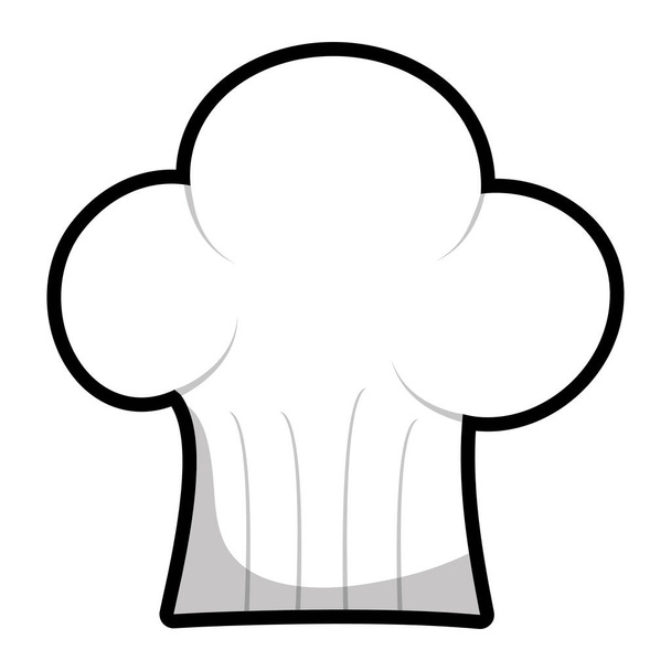 chef-kok hoed uniforme geïsoleerd pictogram - Vector, afbeelding