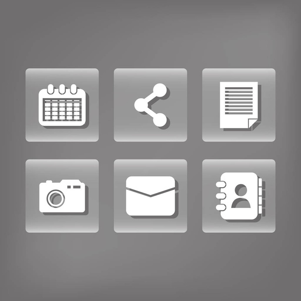Social media and networking icons set - Vector, afbeelding