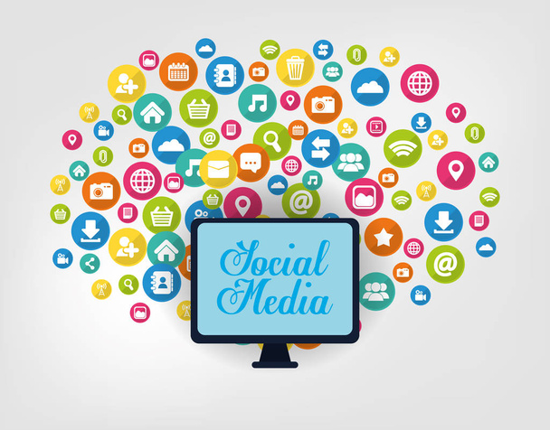 social media και δικτύωση - Διάνυσμα, εικόνα
