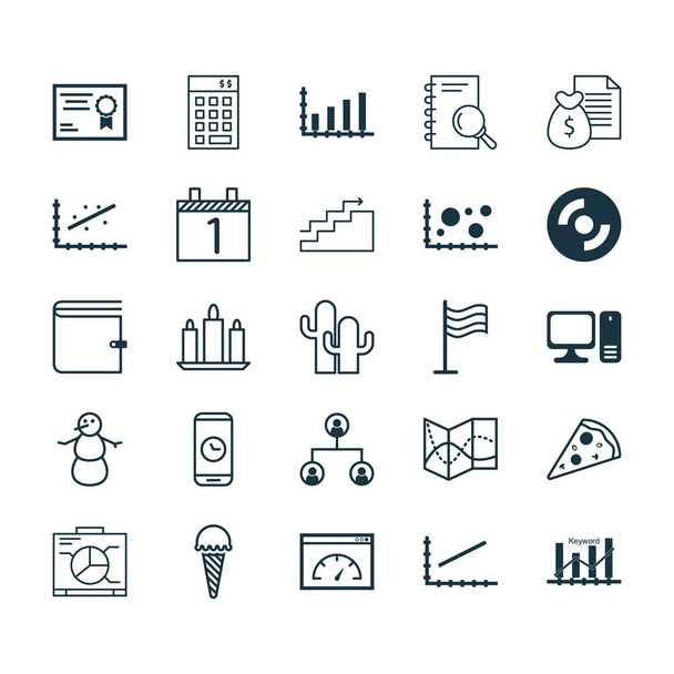 Set de 25 iconos editables universales. Puede ser utilizado para el diseño web, móvil y de aplicaciones. Incluye iconos como computadora de escritorio, análisis, clavija y más
. - Vector, imagen