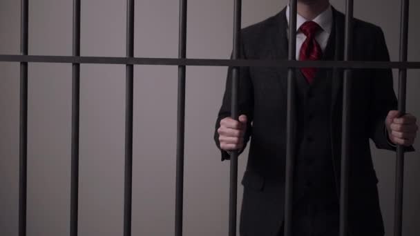 刑務所でホワイト カラーの男性刑事 - 映像、動画