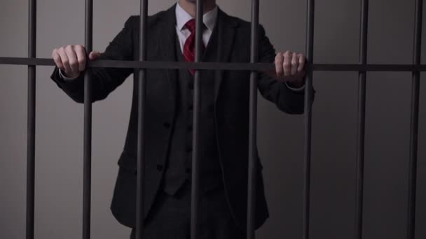 bílých límečků zločinec muž ve vězení - Záběry, video