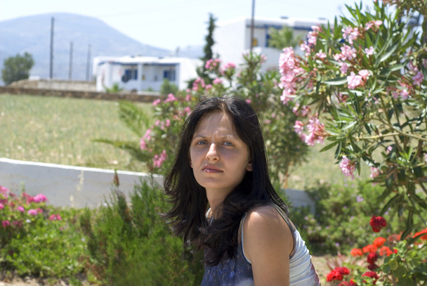 csinos nő görög szigetek - Fotó, kép