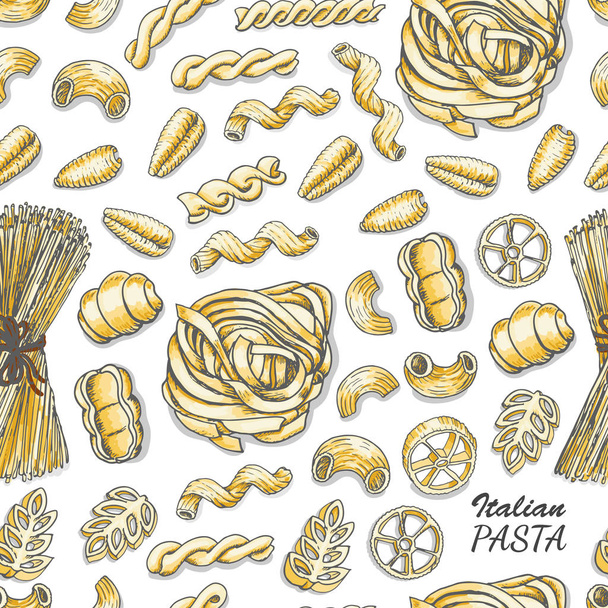Seamless pattern with Italian pasta - Wektor, obraz