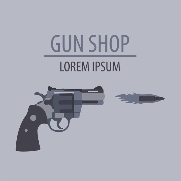 Firearm logo template. Guns, rifles badge. Flat design - Vetor, Imagem