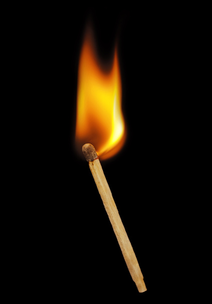 Matchstick on a black background. - Photo, Image