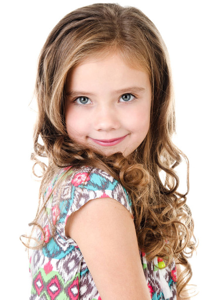 Portrait of adorable smiling  little girl isolated  - Fotoğraf, Görsel