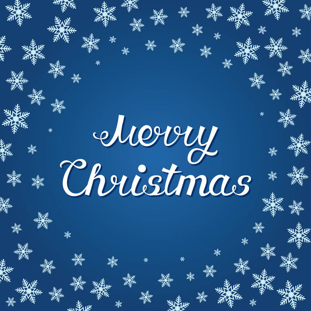 Merry Christmas. Greeting card with the inscription and snowflakes. - Vector, Image