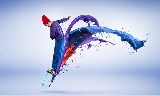 man hip hop dancer jumping - Фото, изображение
