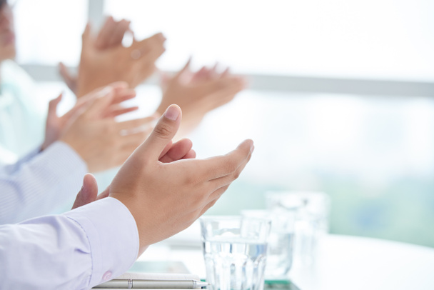 clapping business executives at meeting - Photo, Image