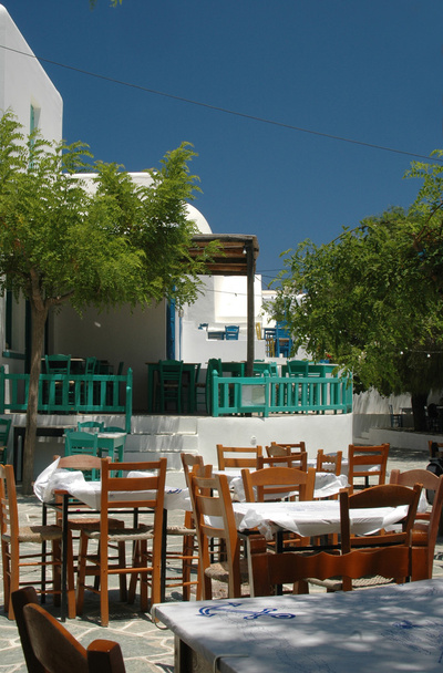restaurants and cafes in greek village - Photo, Image