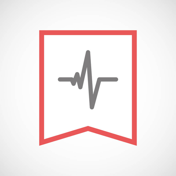 Elszigetelt line art szalag ikon a szív verni jele - Vektor, kép