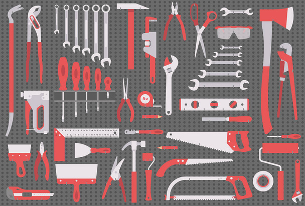 Wall with tools - Vector, Image
