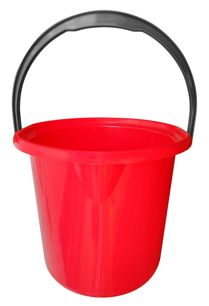 Plastic bucket isolated - red - Foto, Imagem