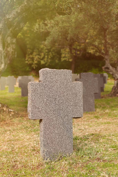 stone crosses on cementery - Foto, Imagen