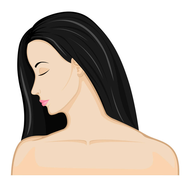Girl with black hair - Vector, Image