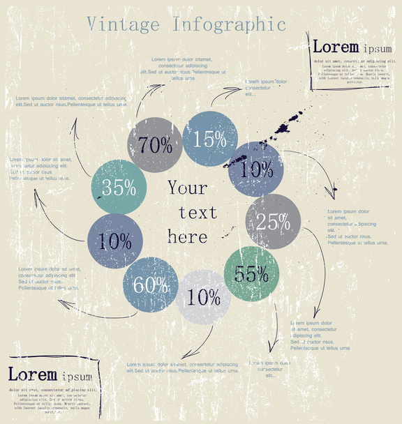 Retro infographic with ink arrows. - Vektor, kép