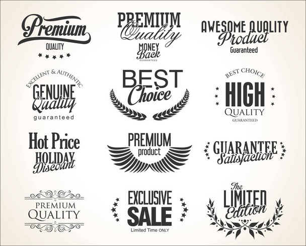 Retro Typography premium quality badge design - Вектор,изображение