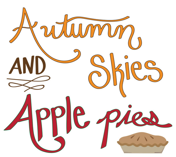 秋空とリンゴのパイ - ベクター画像