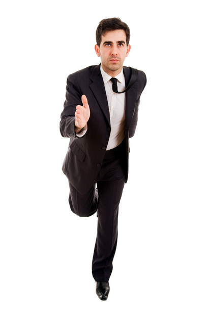 business man running on white background - Foto, Imagem