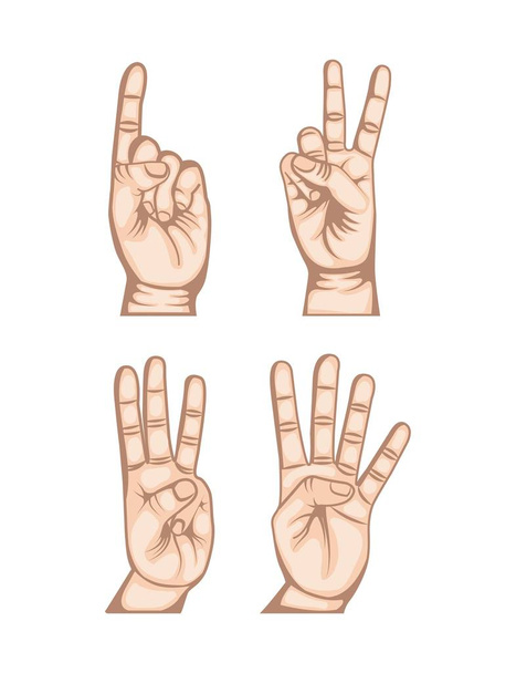 hands human set collection symbol - Vector, Image