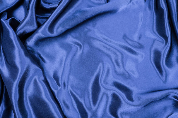blauwe stof doek achtergrond textuur - Foto, afbeelding