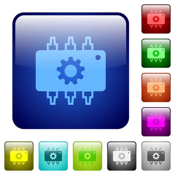 Hardware settings color square buttons - Вектор,изображение