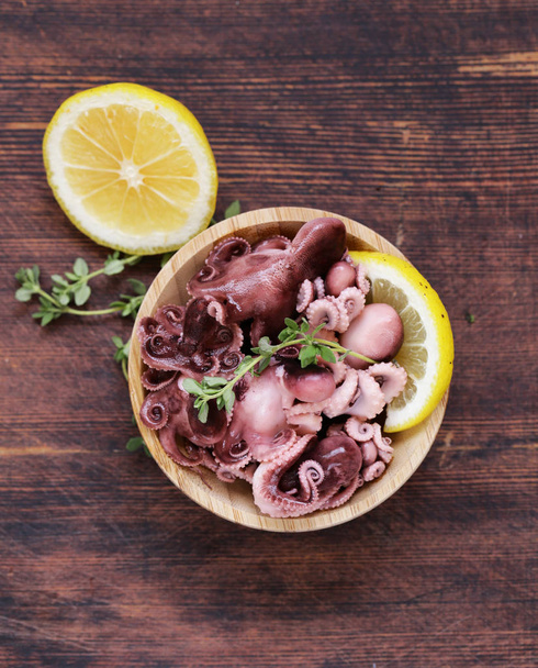 delicacy marinated octopus with herbs and spices - Foto, immagini