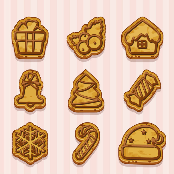 shaped cookies for Christmas and New Year - Vector, Image