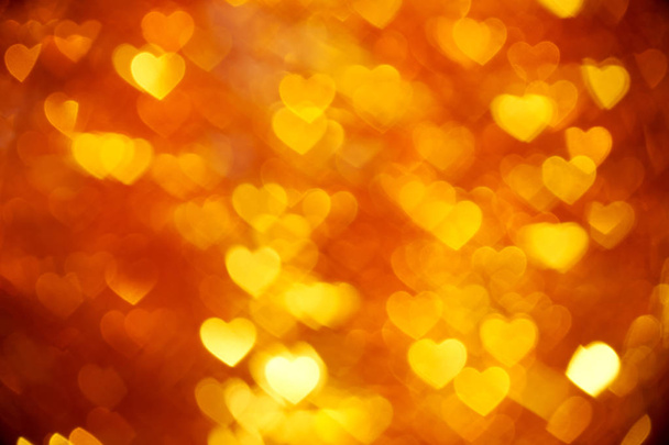 goldenes Herz Bokeh Hintergrund Foto, abstrakte Urlaub Hintergrund - Foto, Bild