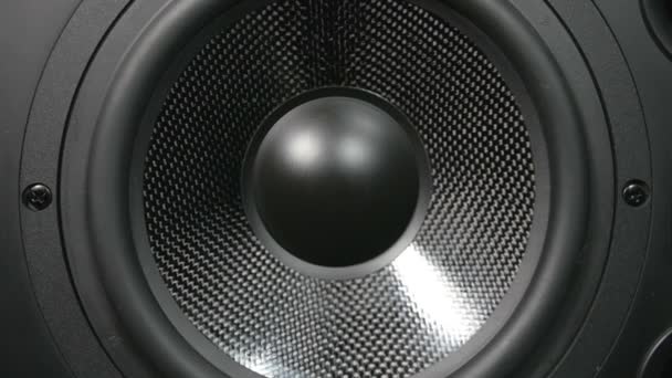 A black vibrating working subwoofer - Footage, Video
