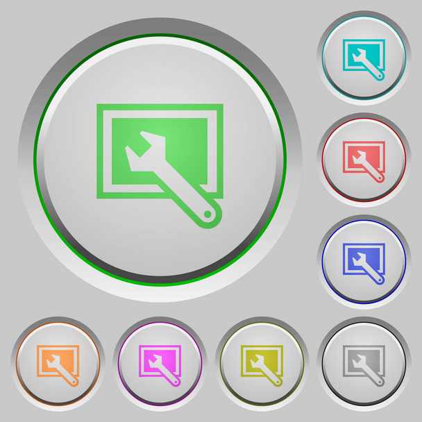 Screen settings push buttons - Vector, Image
