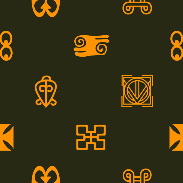 bezešvé vzor se symboly adinkra   - Vektor, obrázek