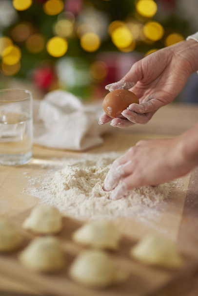 Woman making dumplings - Photo, Image