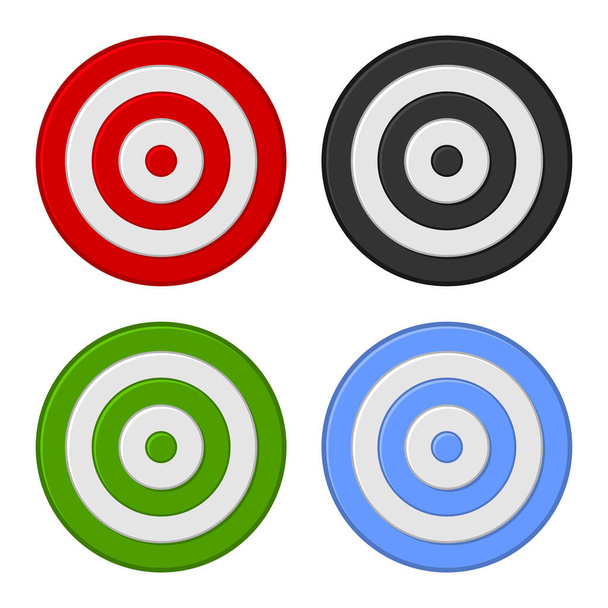 Shooting Target Icon Set Isolated on White Background. Vector - Вектор,изображение
