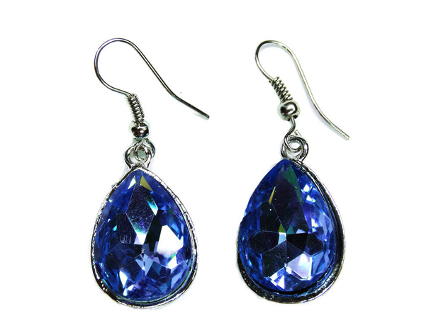 jewelry earrings with bright crystals  - Photo, Image
