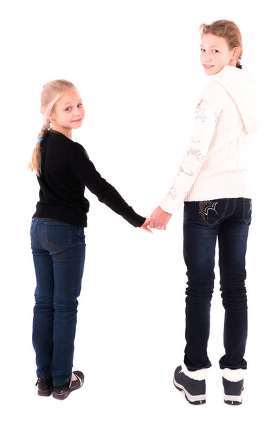 2 dospívající dívky na bílém pozadí - Fotografie, Obrázek