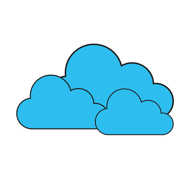 Ізольований дизайн блакитної хмари
 - Вектор, зображення