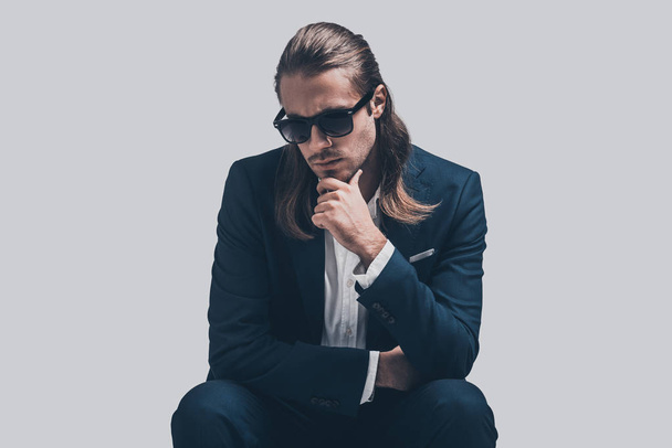 Stylish and handsome man with long hair - Foto, imagen